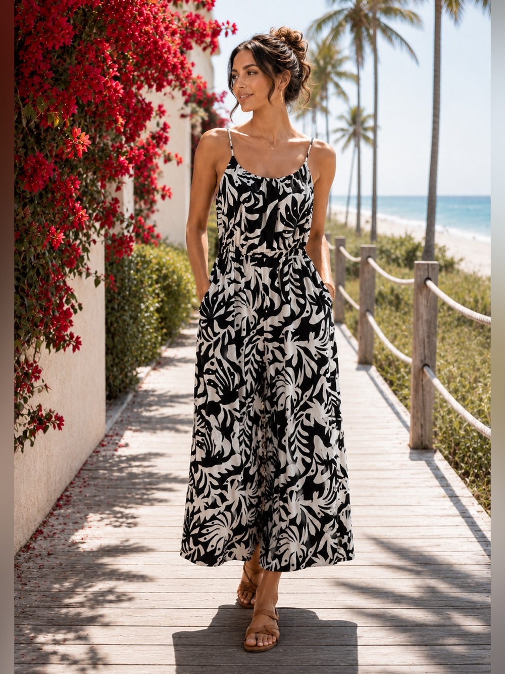 RACHEL ZOE BLACK WHITE LINEN SPRING SUMMER PANT JUMPSUIT SZ S NWT